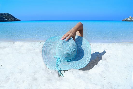 hat, beach, vacation, influencer