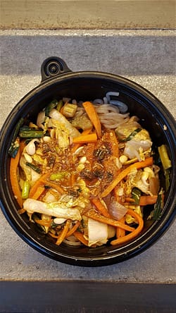 Sprout Seoul Vegan Menu Food Review Singapore Noodles (sweet potato glass noodles, bok choy, carrots, bean sprouts, onions stir fried in a spicy soy sauce)